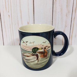 Vintage  Otagiri Mallard Ducks Mug Blue 8 oz. Coffee Tea Beverage